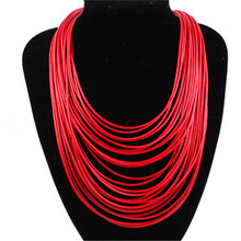 Hot Fashion Women Multicolor Necklace Multilayer Rope Bohemia Statement Jewelry Long Necklace for Women NE025