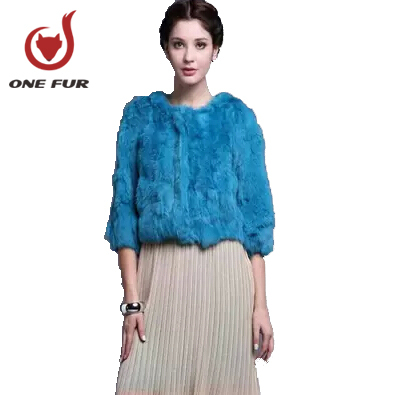 2014 New real Rabbit Fur Coat Women Fashion Brand Design Real Genuine Natural Rabbit Fur Coat Female outerwear Free Shipping