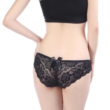 Wholesale Women Sexy Lace Briefs Hollow Panty Flowers Bow knot Underwear Knickers