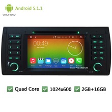 Quad core 1Din Android 5.1.1 1024*600 7″ Car DVD Player Radio Audio Stereo PC Screen GPS For 5 Series X5 E53 E39 M5 Range Rover
