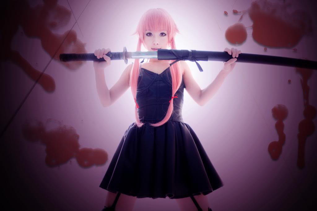 The Future Diary Gasai Yuno Cosplay Costume Anime sexy black dress. 