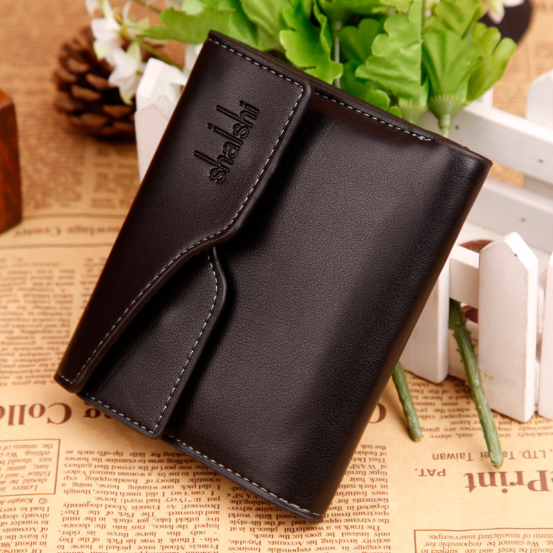 New Arrival Leather Fashion Men Wallets Short Business Card Package Bag Money Pusres Coin Holder Bags