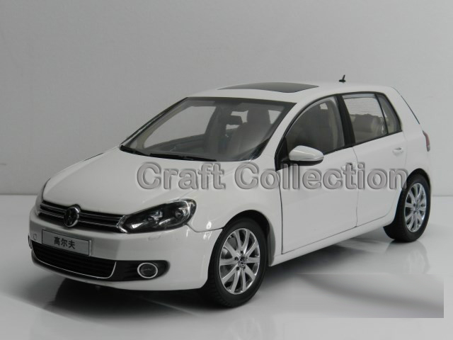 * White 1:18 Volkswagen VW Golf 6 Hatchback Alloy Model Diecast Show Car Classic toys Scale Models Edition Limit