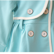AD 4 24M Formal Baby Girls Jacket Blue Bow Beads Quality Winter Spring Baby Coat Warm