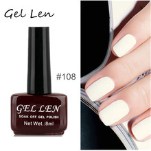 Gel Len Soak Off UV LED Gel Nail Polish French Manicure Studio White 8ml GL8N 108