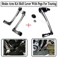 Deep Cut Brake Arm Kit Shift Lever with Shifter Pegs For Harley Touring 2008 2013