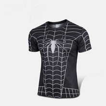 High Quality 2015 Marvel Black Spiderman America Super Hero jersey sport Tshirt Men USA cosplay clothing short sleeves 4XL