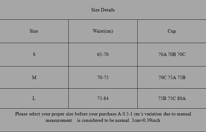 BLA1827 Size Chart