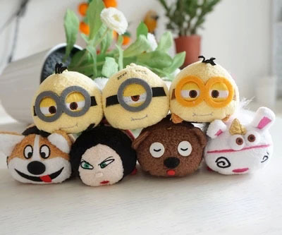 Retail TSUM TSUM Mini Yellow Minions Doll Plush Toys Unicorn Minions 3D Despicable Me Eyes For