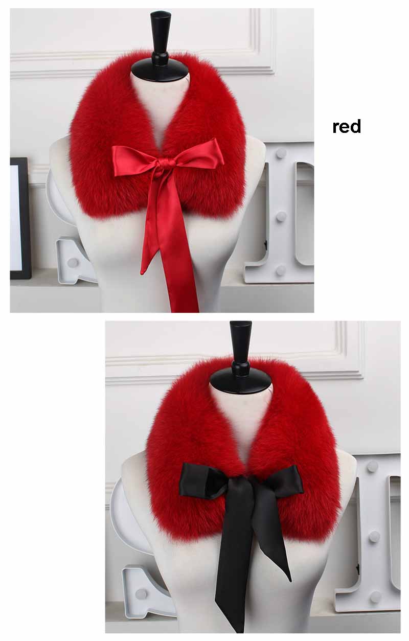 fox fur collar lace red