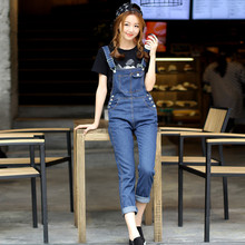 2015 New Free shipping Plus size Korean New Womens Jumpsuit Denim Overalls Casual Skinny Girls overalls Pants Jeans