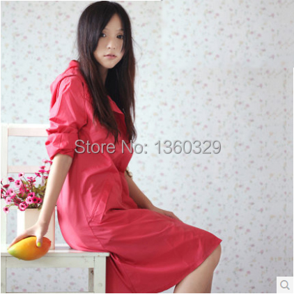 Womens Long Raincoats Red Trench Waterproof Girls Clothes Motorcycle Rainwear font b Burberry b font women