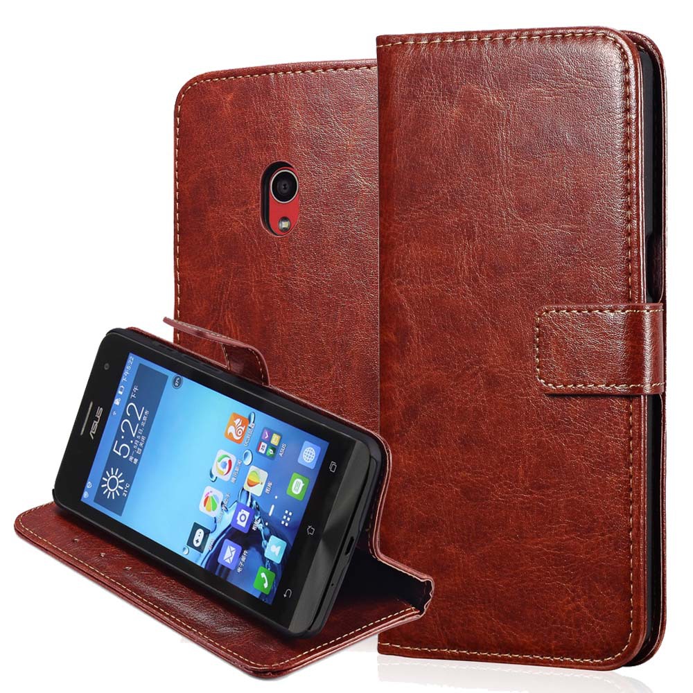 Vintage Zenfon 5 Flip Leather Wallet Case For ASUS Zenfone 5 With Stand Phone Bag Style