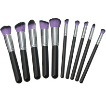 New 10PCS Pro Purple Makeup Brushes Set Foundation Powder Lip Eyebrow Blush Beauty Cosmetic Brush Tools