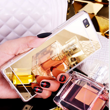 Coque For P8 Lite Luxury PC Soft Silicon TPU Mirror Case For Huawei P8 Lite Ultra Clear Transparent Silicon Mirror Back Cover