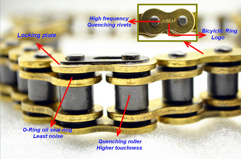 520 120 link UNIBEAR GOLD O Ring Motorcycle Drive Chain for SUZUKI