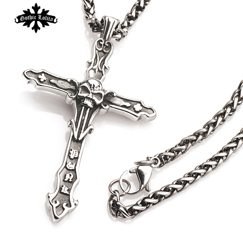 Gothic Pendant Punk Cross Pendants for Necklaces Skull and Rome letter Vintage Fashion Jewelry