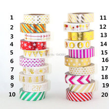 NEW 1X Gold foil 15mm x10m christmas washi decorative scotch tape wholesale