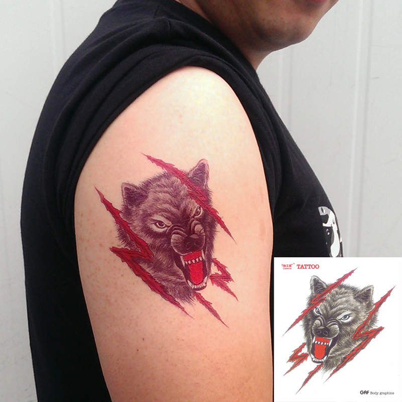 temporary-tattoo-stickers-waterproof-body-shoulder-arm-red-blood-wolf-head-designs-sex-products