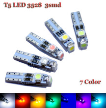 5 pieces X Car Auto LED T5 3 led smd 3528 Wedge LED Light Bulb Lamp 3SMD White Green Red Yellow pink crystal blue