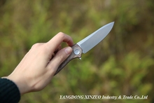 XINZUO 2015 NEW Shirogorov Cannabis made ceramic ball bearing washer folding knife D2 steel with titanium