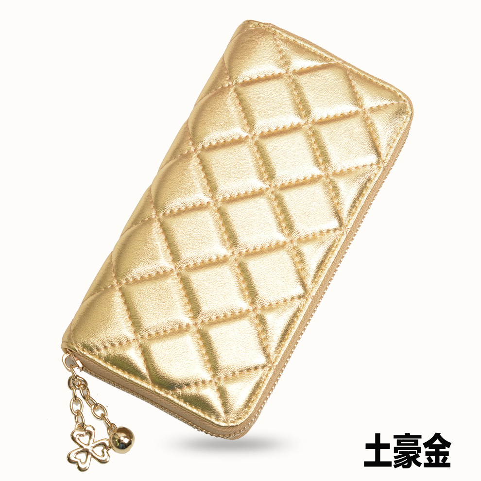The degree of female new Lanny sheepskin wallet Ms. zipper Lingge fashion hand bag leather wallet