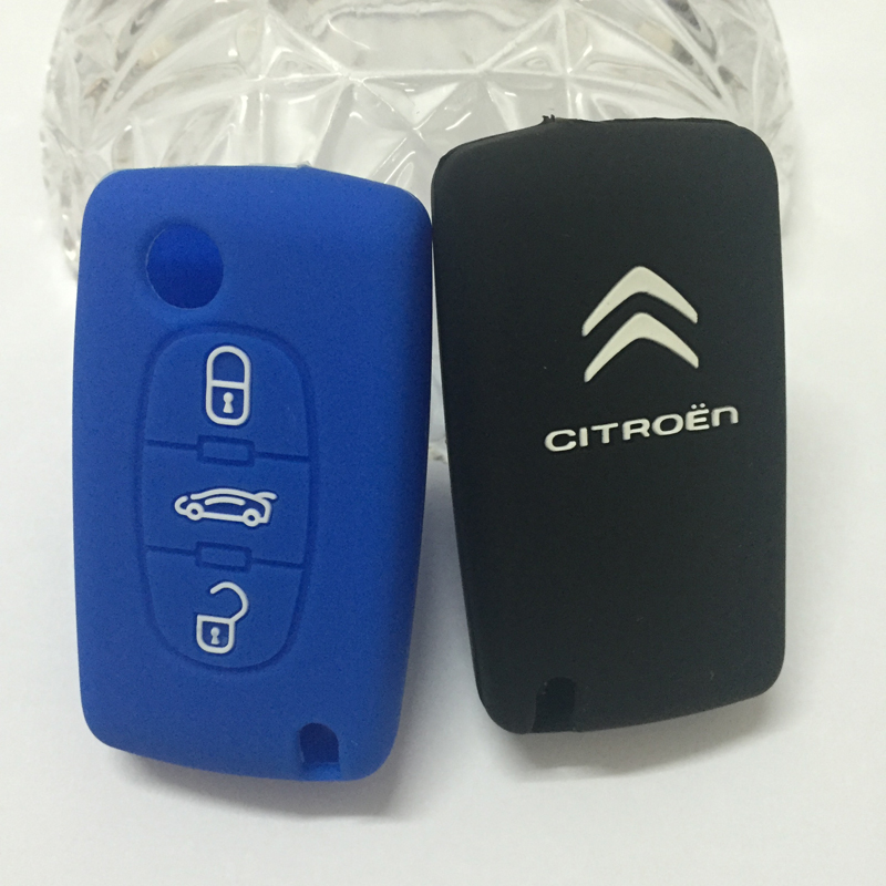 Silicone Remote Control 3d logo Car Key Case for Citroen Triunph Sega C5 C4 accessories car