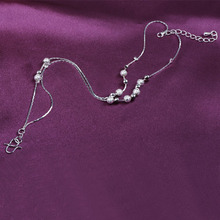 Wholesale Epc Sexy Lady s Women Anklets Bracelet Silver Frosted Lucky Beads Chain Barefoot Sandal Beach