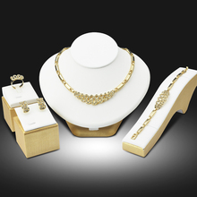 Dubai 18K Gold Plated Jewelry Sets Nigerian Wedding African Beads Crystal Bridal Jewellery Set Rhinestone Ethiopian Jewelry
