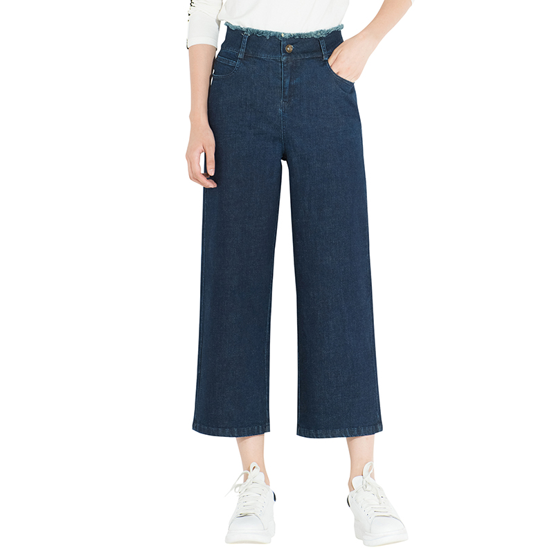 denim wide leg palazzo pants