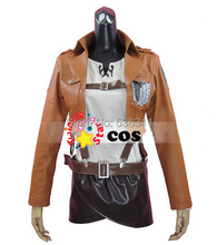 attack on titan cosplay costumes short leather Jacket Shingeki no Kyojin jacket Legion Cosplay Costume Eren Levi 2015