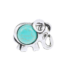 2015 Vintage Bohemian Elephant Turquoise Ring For Women Antique Silver Alloy Carving Ring Fashion Jewelry 6