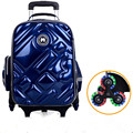 2 6 Wheels Girls Waterproof School Bag Fashion Boy Backpack Trolley Bag Children School Bags Kids