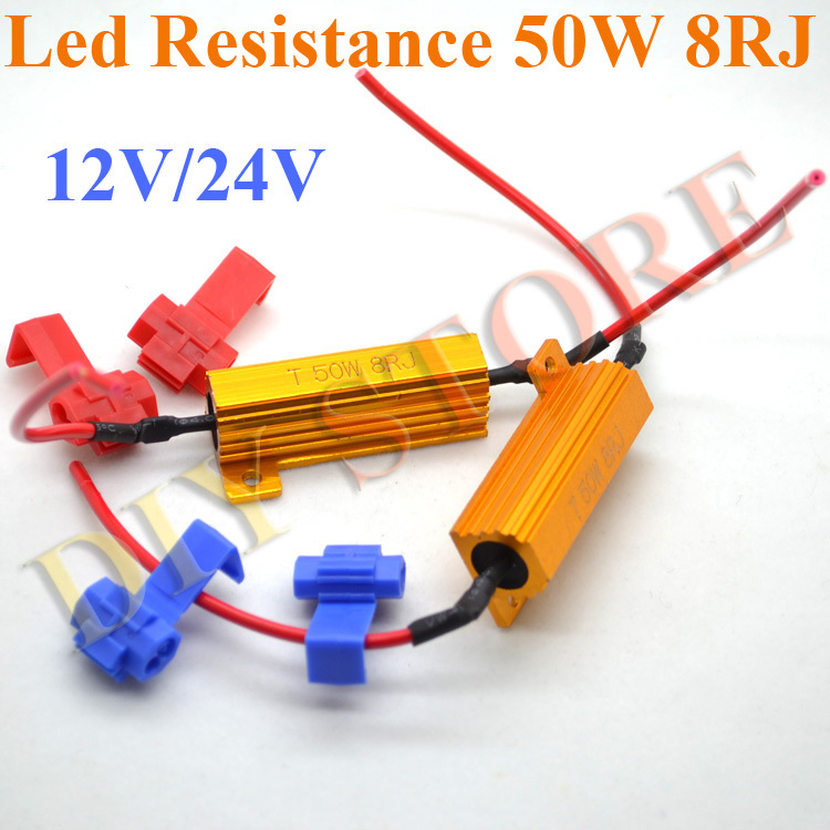 1pair 50W 8ohm Car LED 12V Load Resistor Free Shipping 10000740in Resistors from Electronic