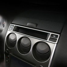 Car Air conditioning vent decorative frame center console decorative ring Stainless steel trim 2pcs for Mazda