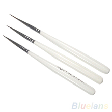 3Pcs Acrylic French Nail Art Liner Painting Drawing Pen Brush Tool Set Kit 3EU6