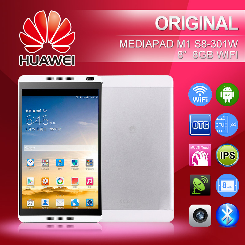 Original Huawei Tablet PC MediaPad M1 S8 301W WiFi 8 1280 x800 IPS Hisilicon Kirin 910