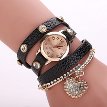 2016 New Arrived Casual Luxury Heart Pendant Women s Bracelet Wrist watches Dress Watches Women Fashion
