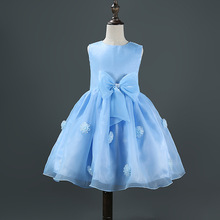 2016 summer baby girl christening gowns 1 year birthday dress Big bow fashion tutu wedding baptism
