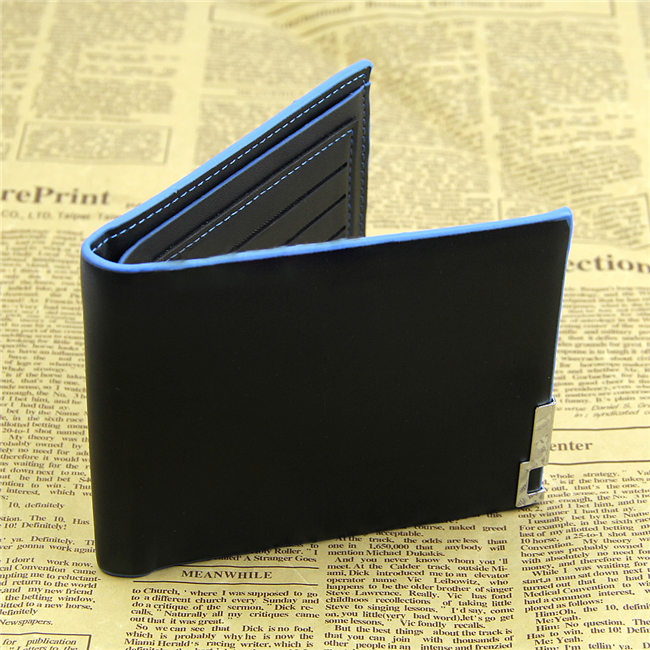 Wholesale 2015 HOT Men s Stylish Bifold Business Leather Wallet Card Holder Coin Wallet Purse Black