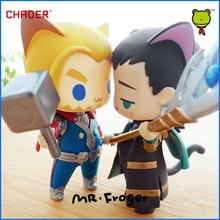 Mr.Froger Marvel’s The avengers alliance thor Loki cat q version chibi cute Action figure Super hero model PVC dolls toys Anima