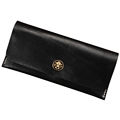 Pure Handmade Genuine Leather Long Wallet Retro Fashion High Quality Clutch Bag Metal Ornament Women Purse