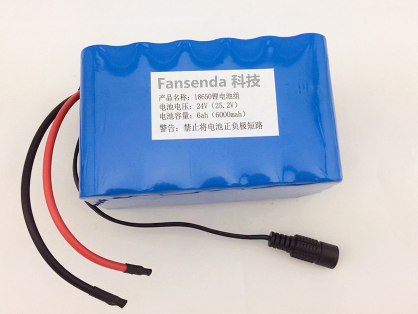 24V 6ah 18650 battery robot outdoor portable lithium batteries pack Free shipping