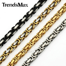 5MM 20inch Mens Gold Silver Box Stainless Steel Necklace Chain KN02_20
