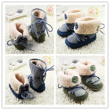 2015 First walkers boots baby shoes winter crib shoes t tied plushed baby boy s boots