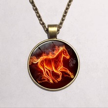 10 styles summer style Horse Necklace Equestrian Jewelry Animal Art picture Glass Cabochon Necklace free shipping 2015
