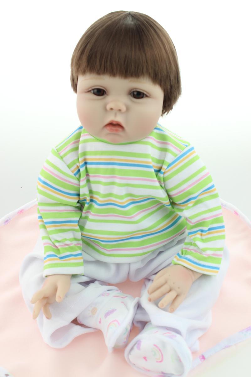 22inch Silicone Toddler Toys Fashion Realistic Reborn Baby Doll Lifelike Baby Alive Doll  Handmade Newborn Baby Dolls