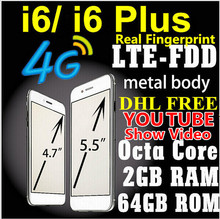 4G LTE HDC Aluminum i6 Cell phone 2G RAM 64G ROM Android 4 4 MTK6592 Octa