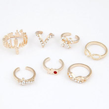 2015 New Fashion Kastet Bague anillos Mujer Jewelry 7pcs Infinity Gold Mid Nail Knuckle Finger Rings