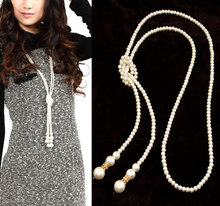 Fashion Pearl Jewelry Necklace for Women Choker Long Statement Necklace 2015 Gold Silver Colares Femininos Bijuterias
